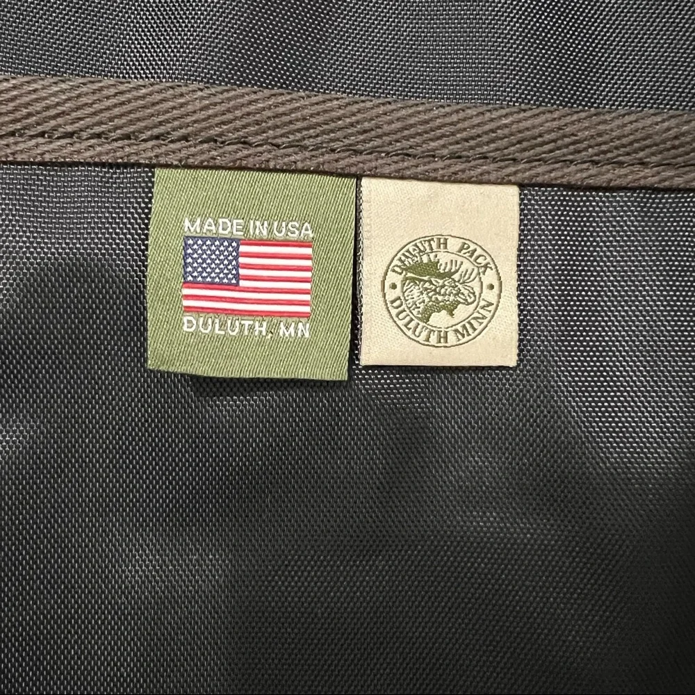Rare Classic Navy Canvas Duffel Backpack with Real Leather Straps.